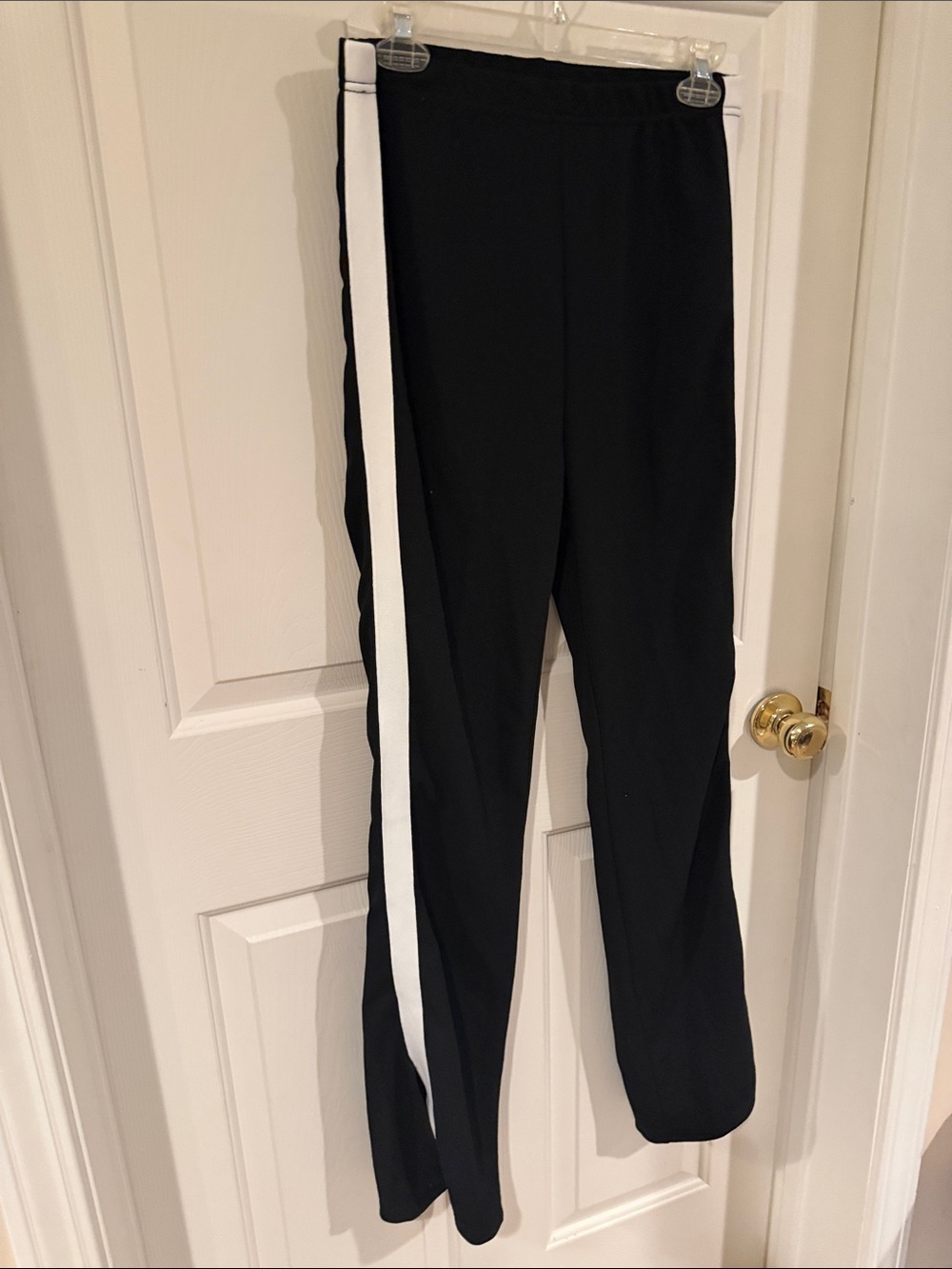 SHEIN Black Sweatpants Pants with White Side Stripe